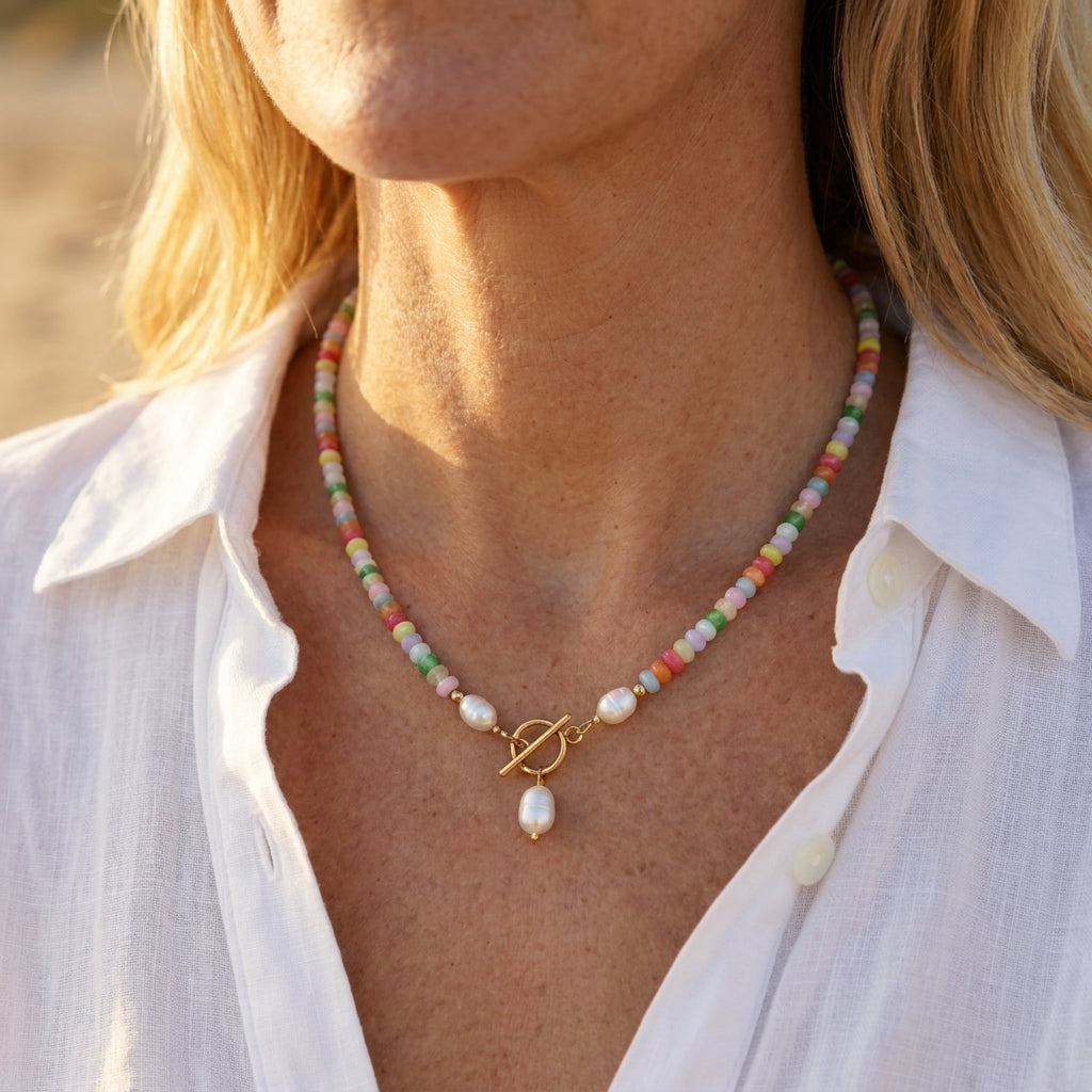 Candy Bead Pearl Necklace