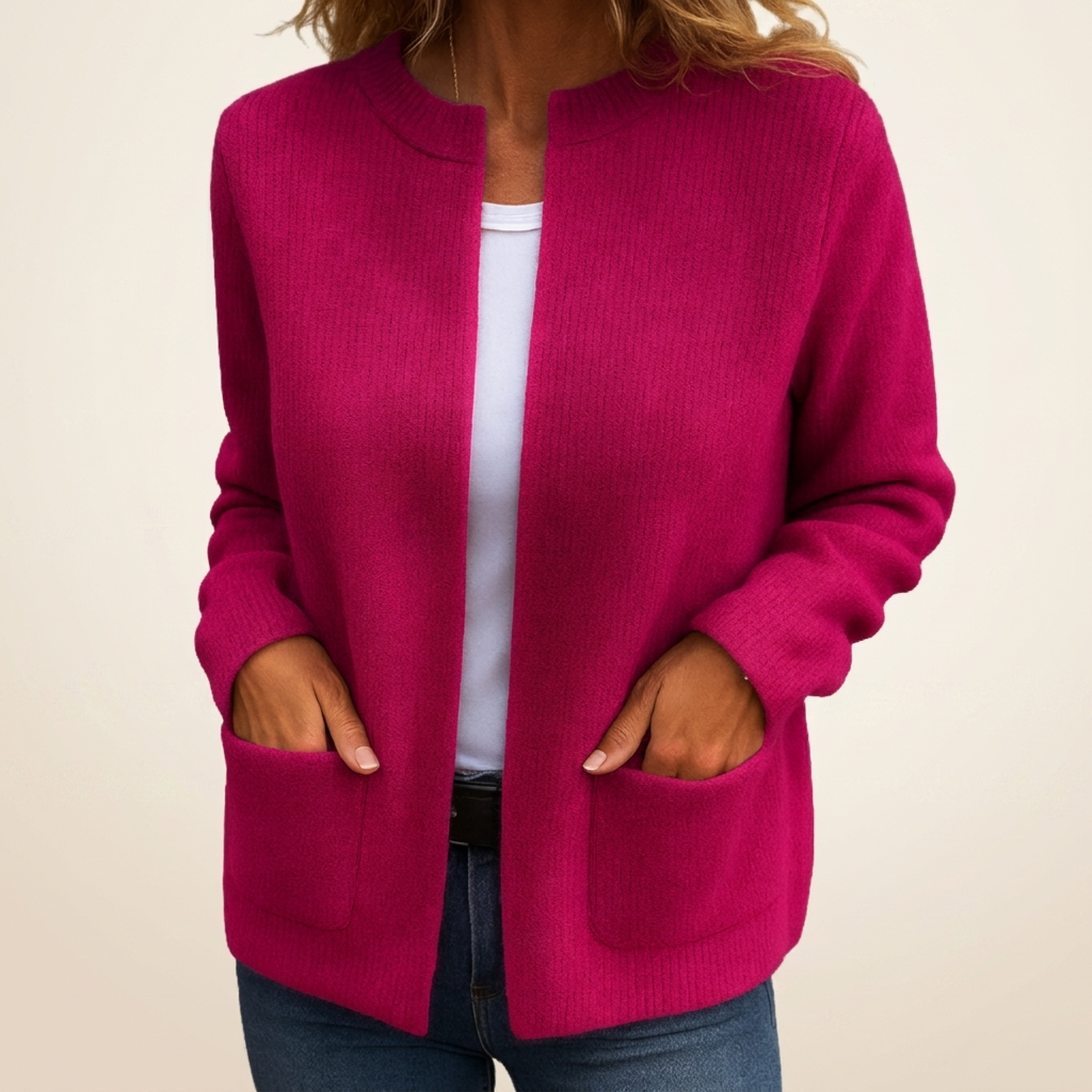 MAEVE | RIBBED OPEN FRONT CARDIGAN