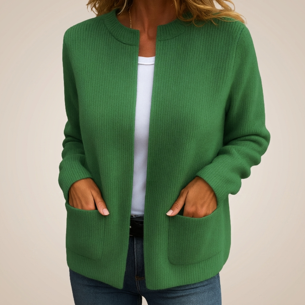MAEVE | RIBBED OPEN FRONT CARDIGAN