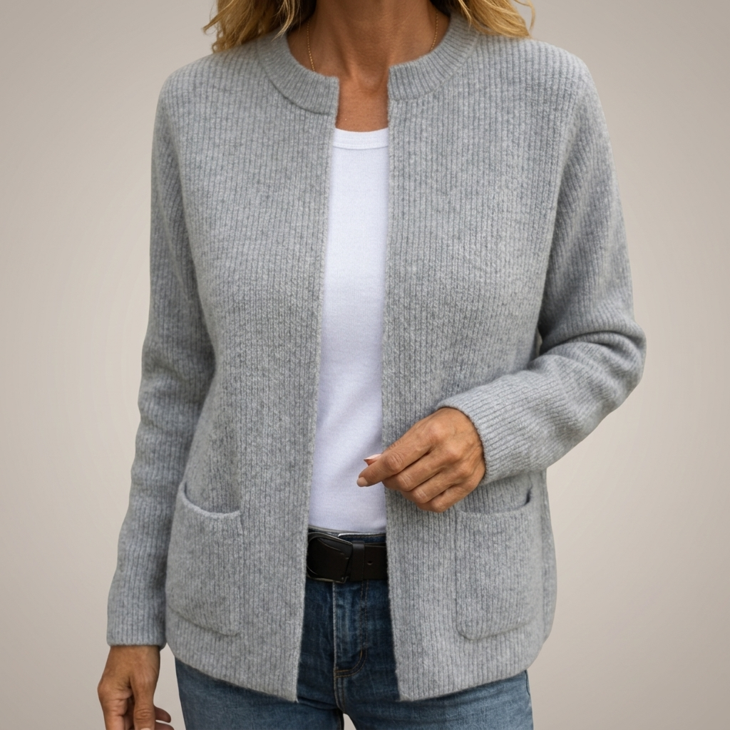 MAEVE | RIBBED OPEN FRONT CARDIGAN