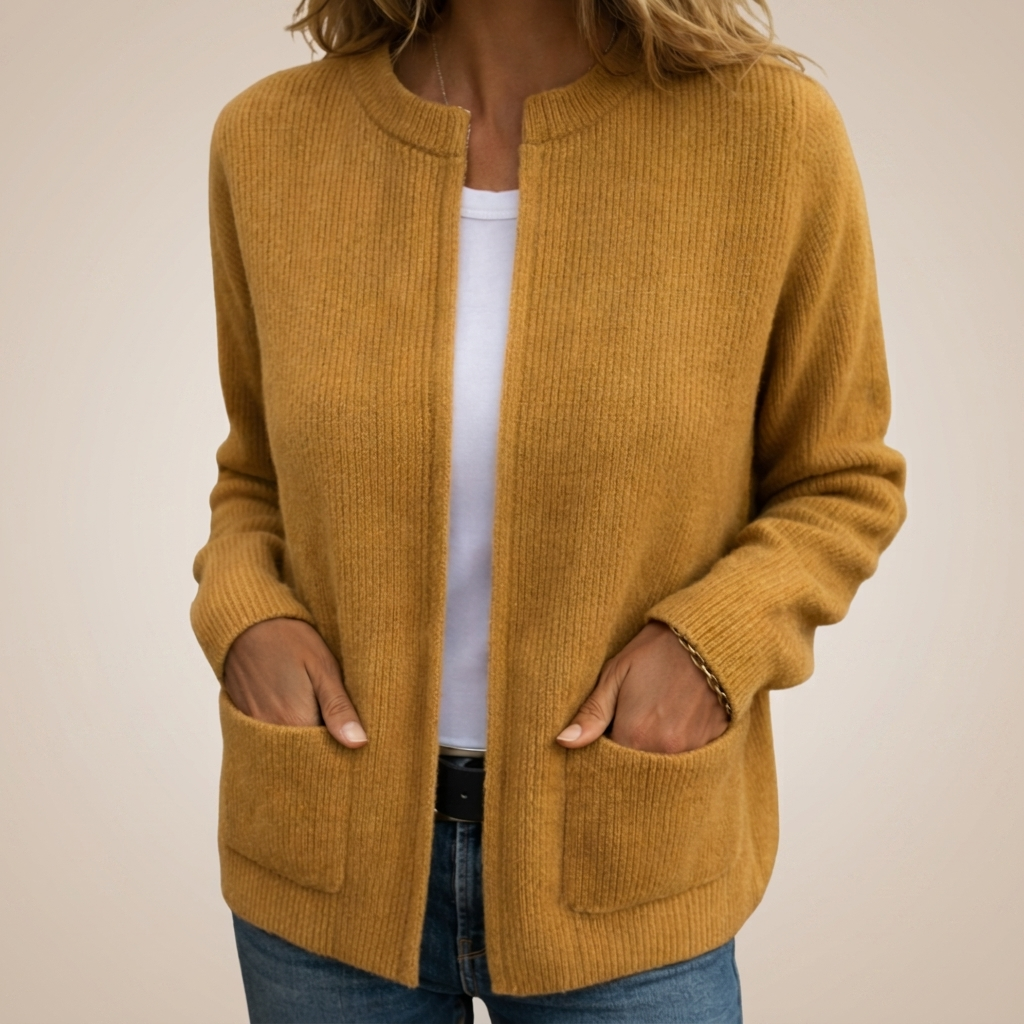MAEVE | RIBBED OPEN FRONT CARDIGAN