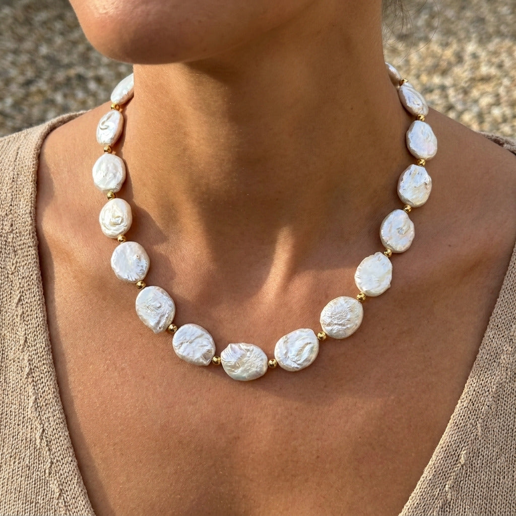 Baroque Coin Pearl Necklace
