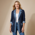 VIVIAN | DENIM DETAIL KNITTED BLAZER
