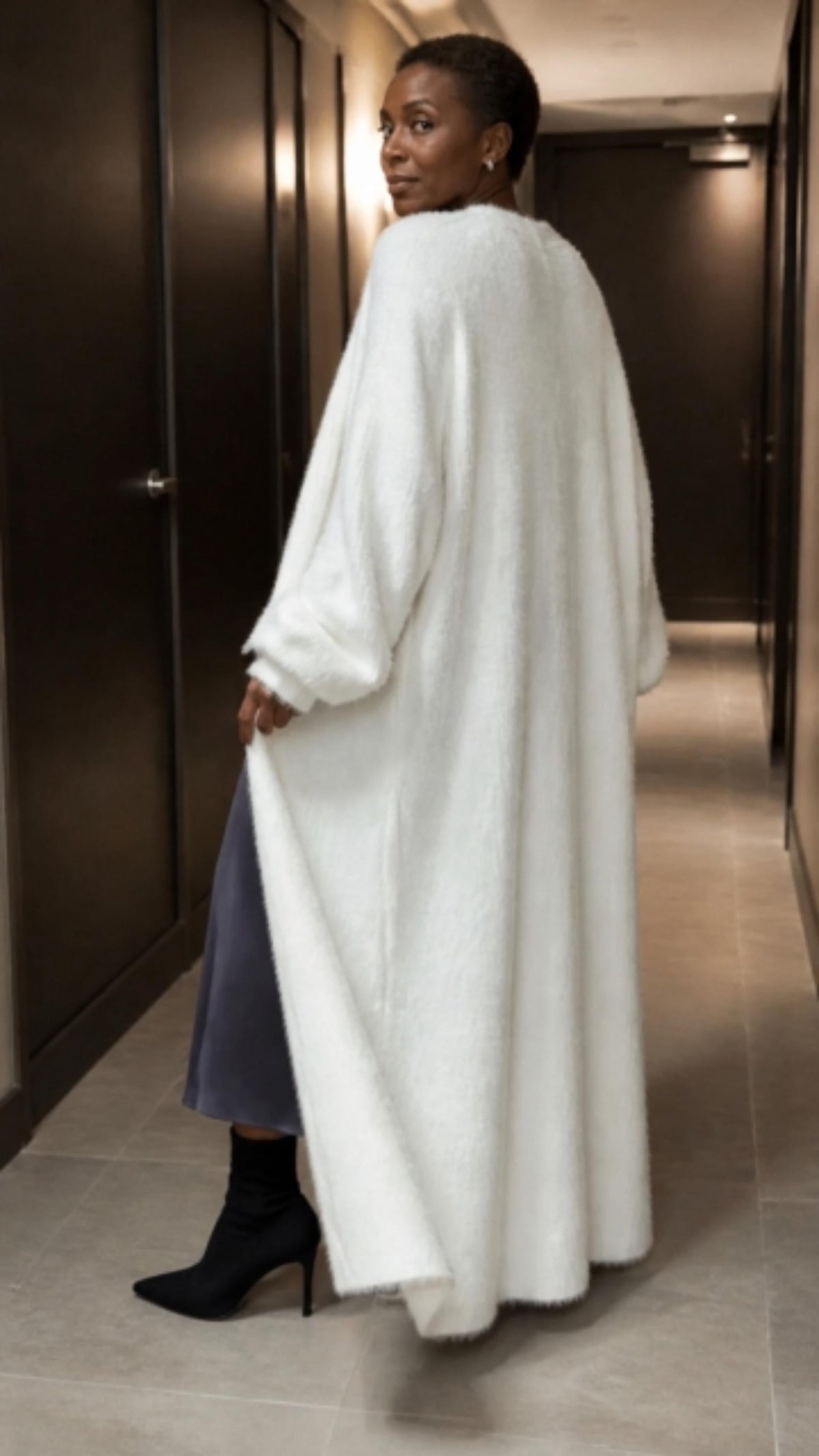 PATRICIA | COZY PLUSH FLUFFY LONGLINE OPEN-FRONT CARDIGAN