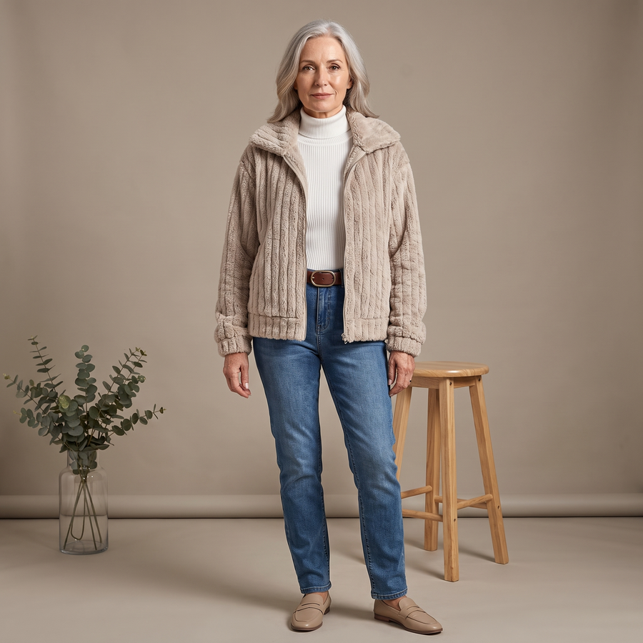 JOYCE | COSY TEXTURED ZIP JACKET