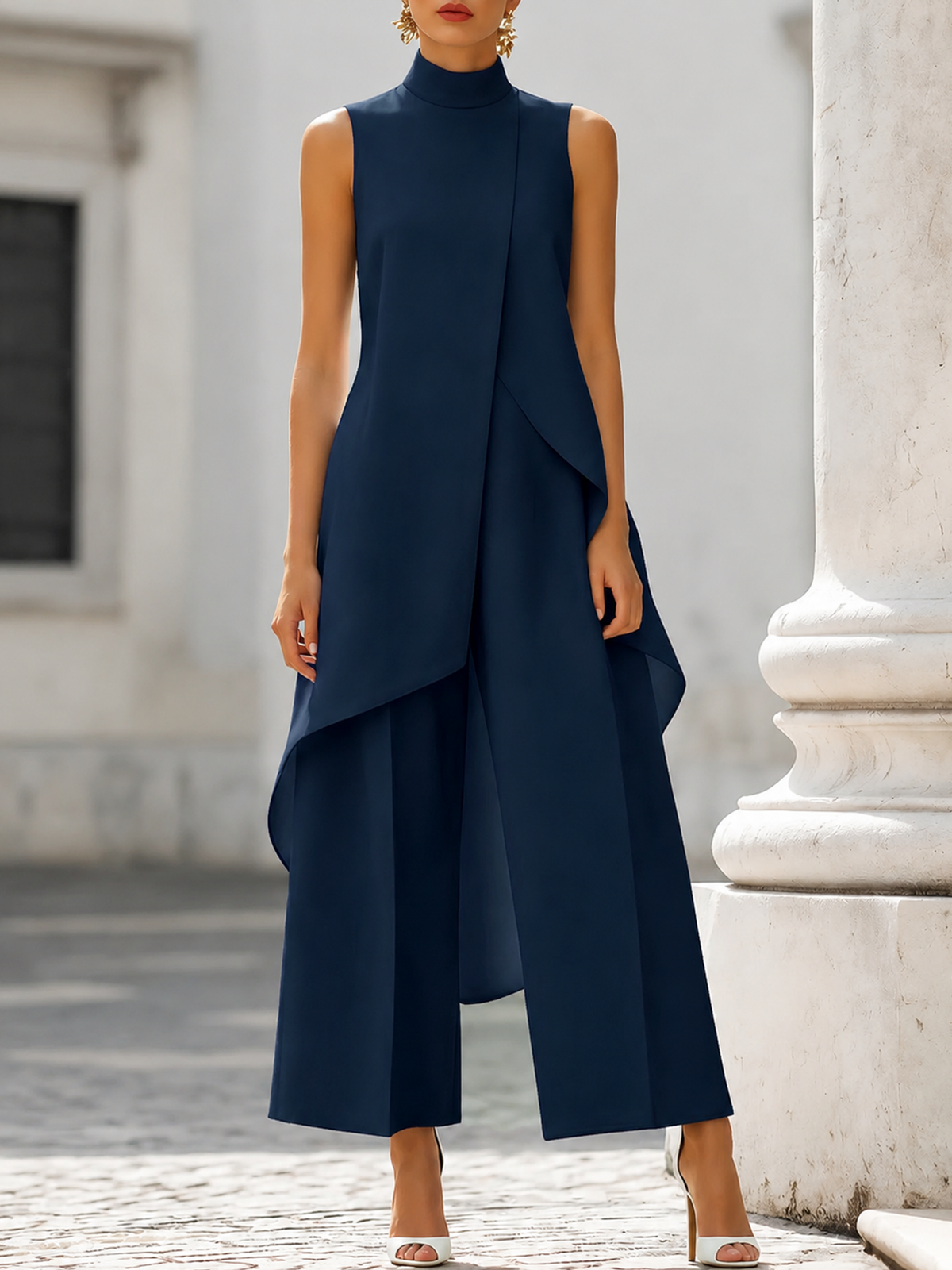 IMOGEN | ELEGANT HIGH-NECK WIDE-LEG JUMPSUIT
