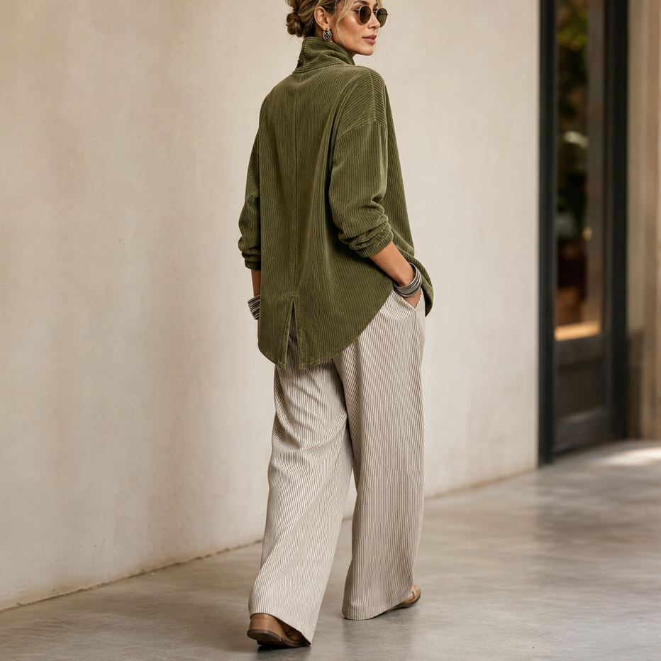 ELIZA | ASYMMETRIC CORDUROY TOP