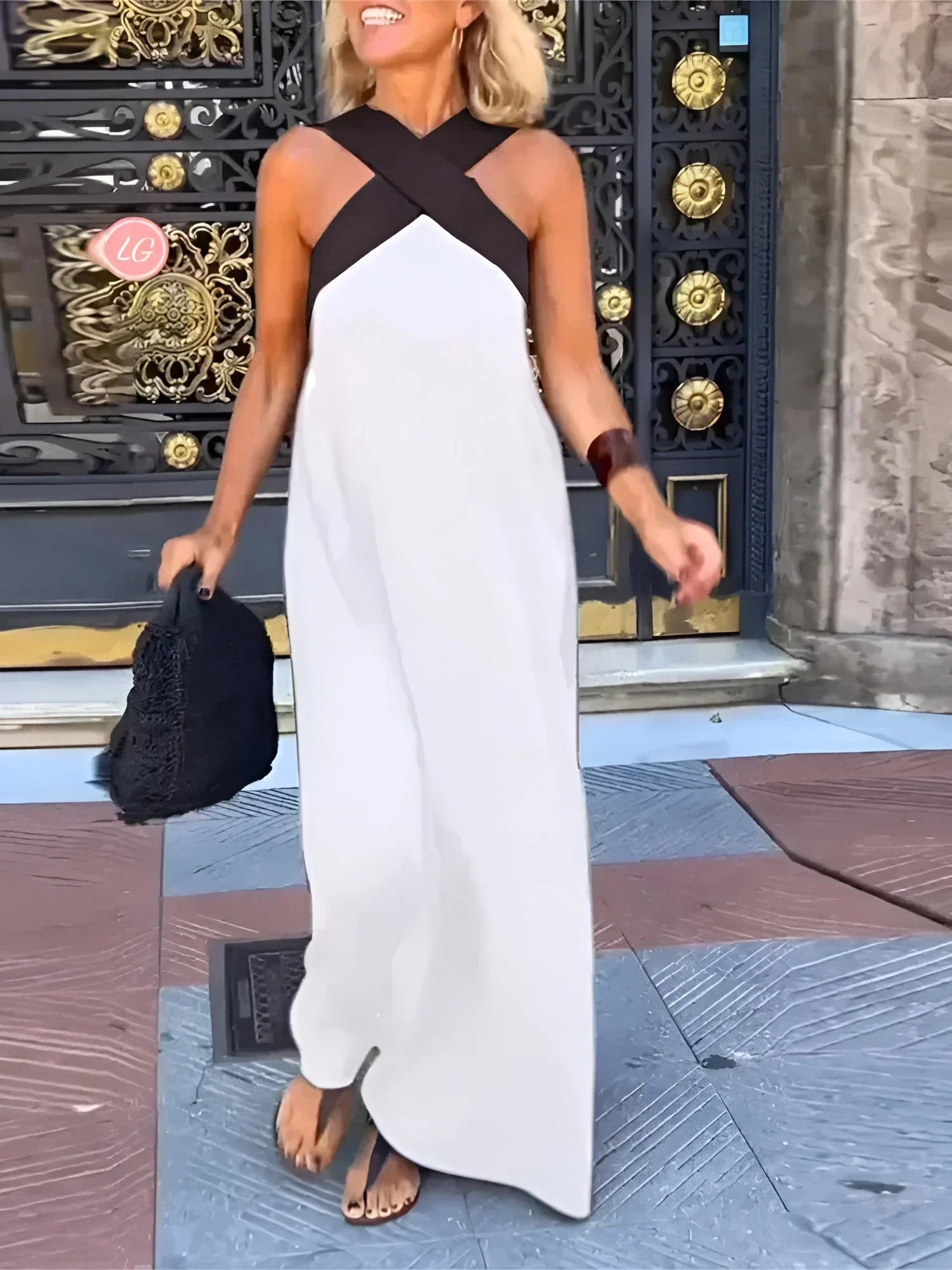 QUIRINE | WRAP-FRONT MAXI DRESS