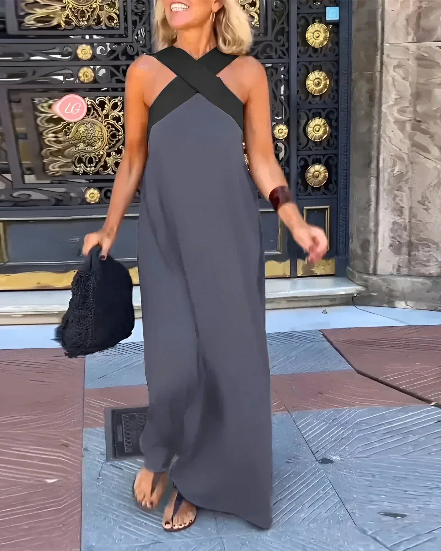QUIRINE | WRAP-FRONT MAXI DRESS