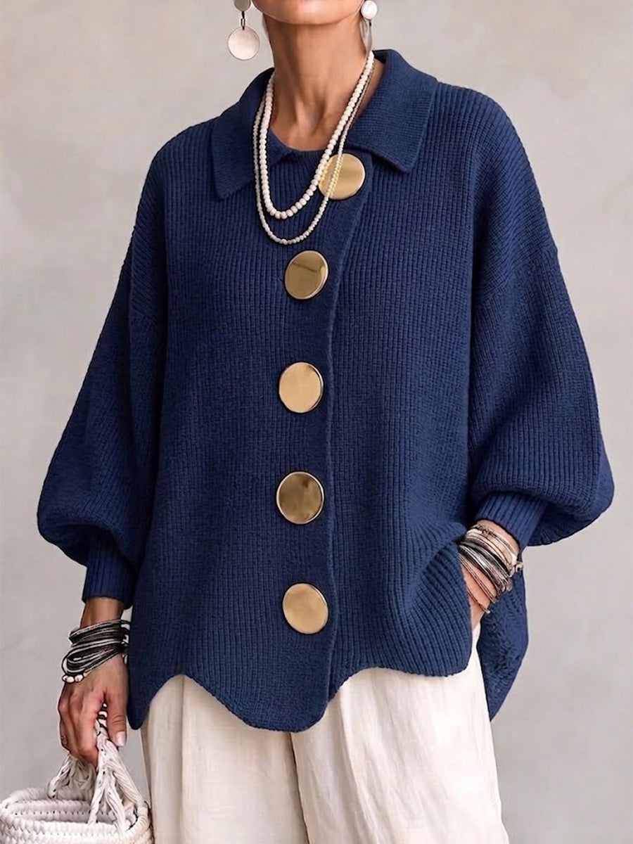 BEATRICE | ELEGANT OVERSIZED BUTTON CARDIGAN