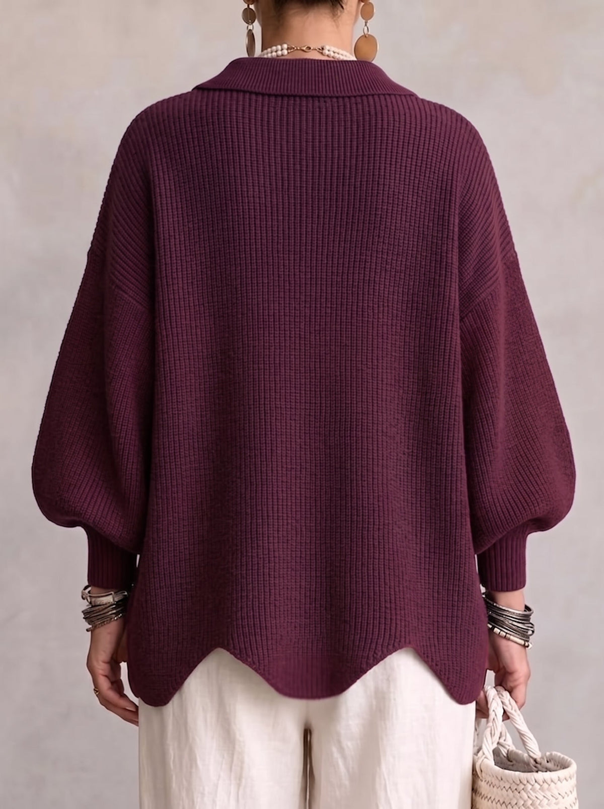 BEATRICE | ELEGANT OVERSIZED BUTTON CARDIGAN