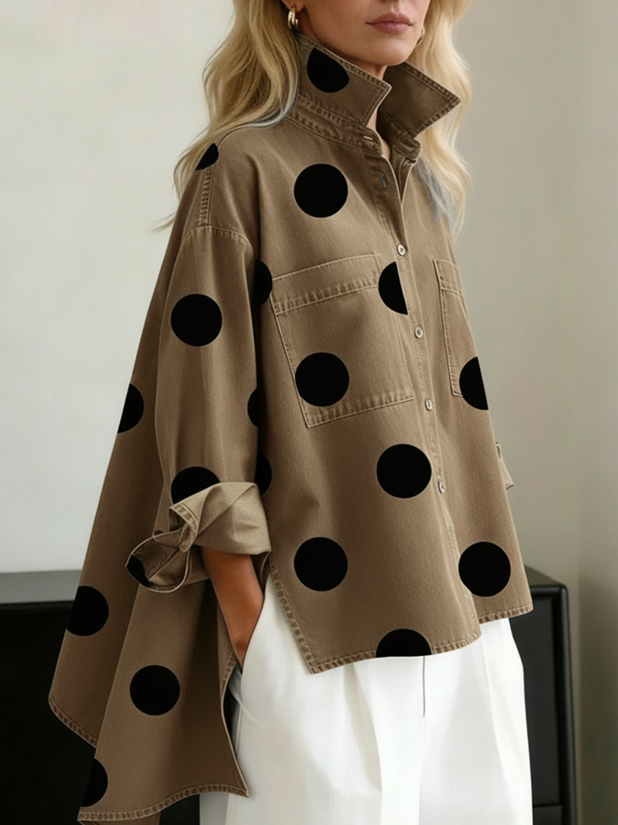ELIZA | POLKA DOT DENIM OVERSHIRT