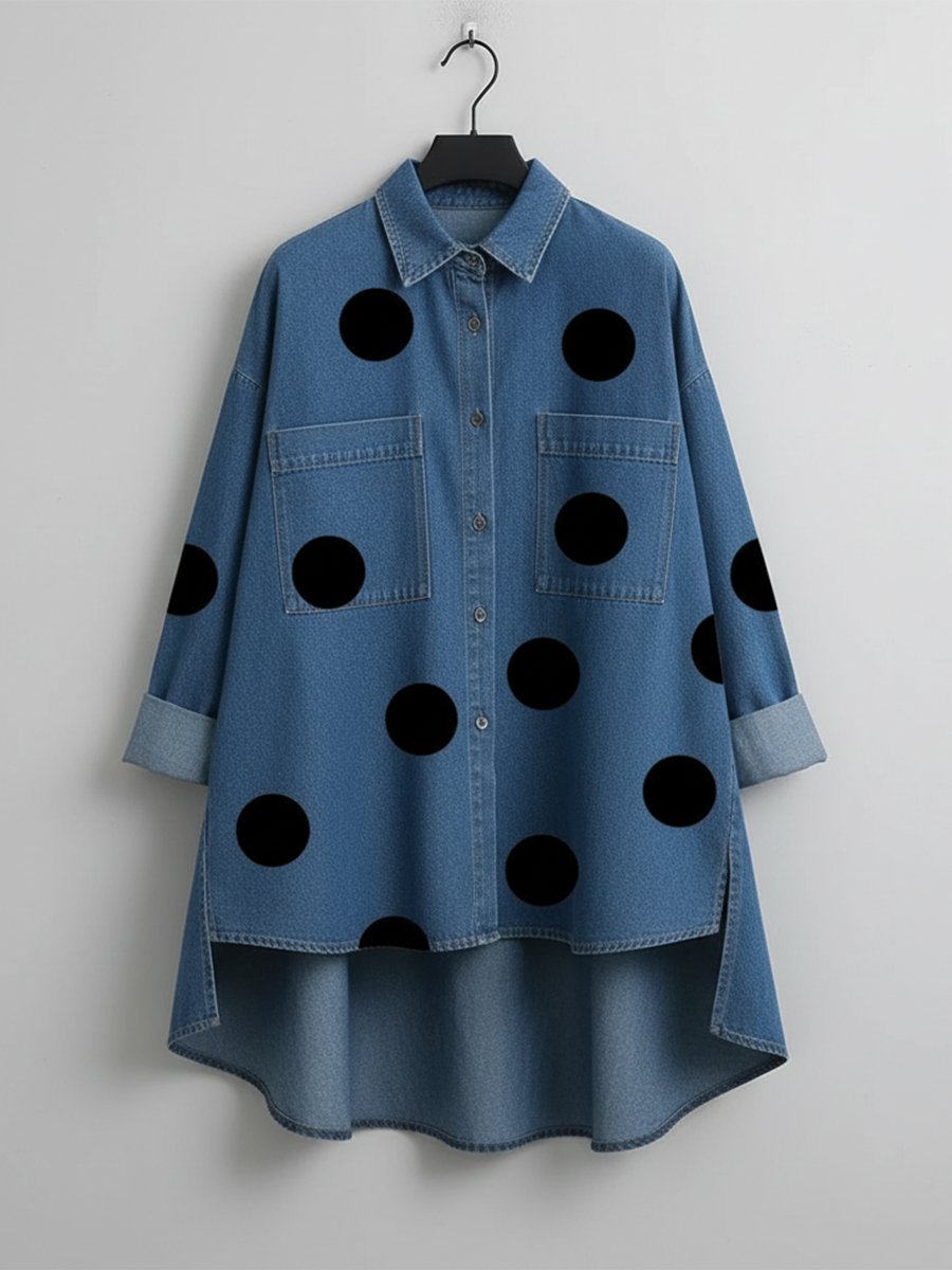ELIZA | POLKA DOT DENIM OVERSHIRT