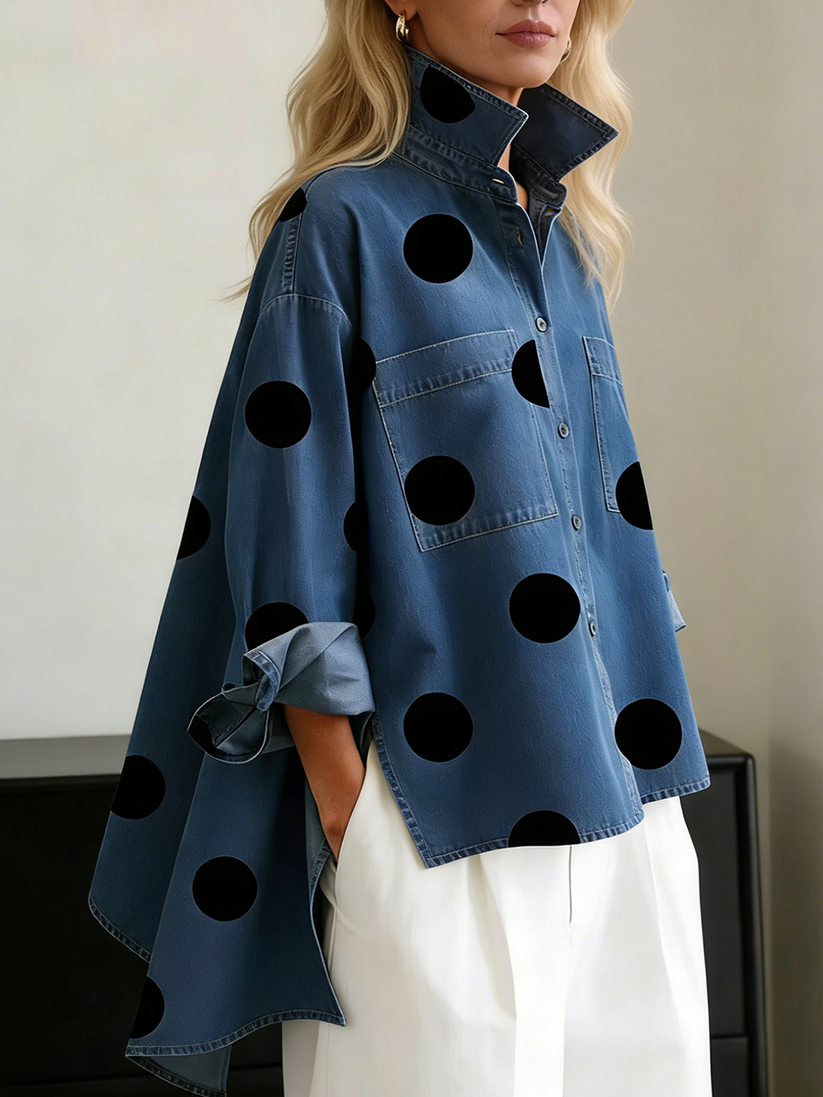 ELIZA | POLKA DOT DENIM OVERSHIRT