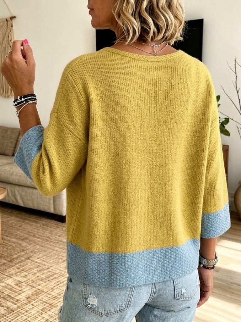 JENNIFER | COLOUR BLOCK KNITTED CARDIGAN