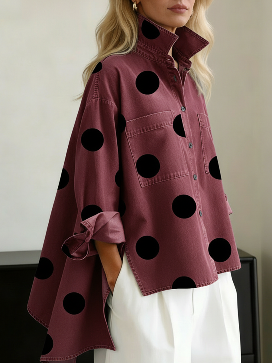 ELIZA | POLKA DOT DENIM OVERSHIRT