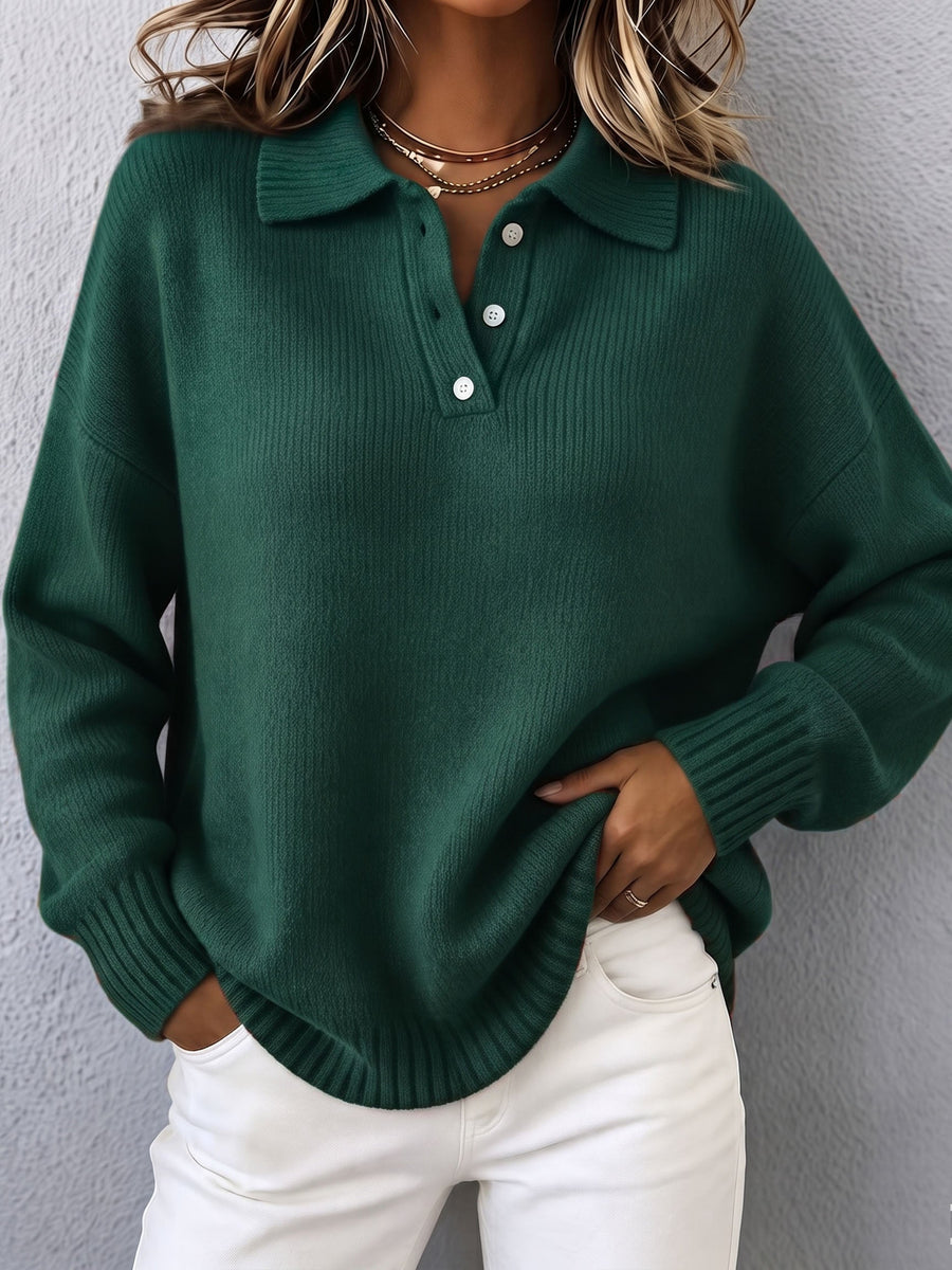 HEATHER | RELAXED COLLARED KNITTED JUMPER