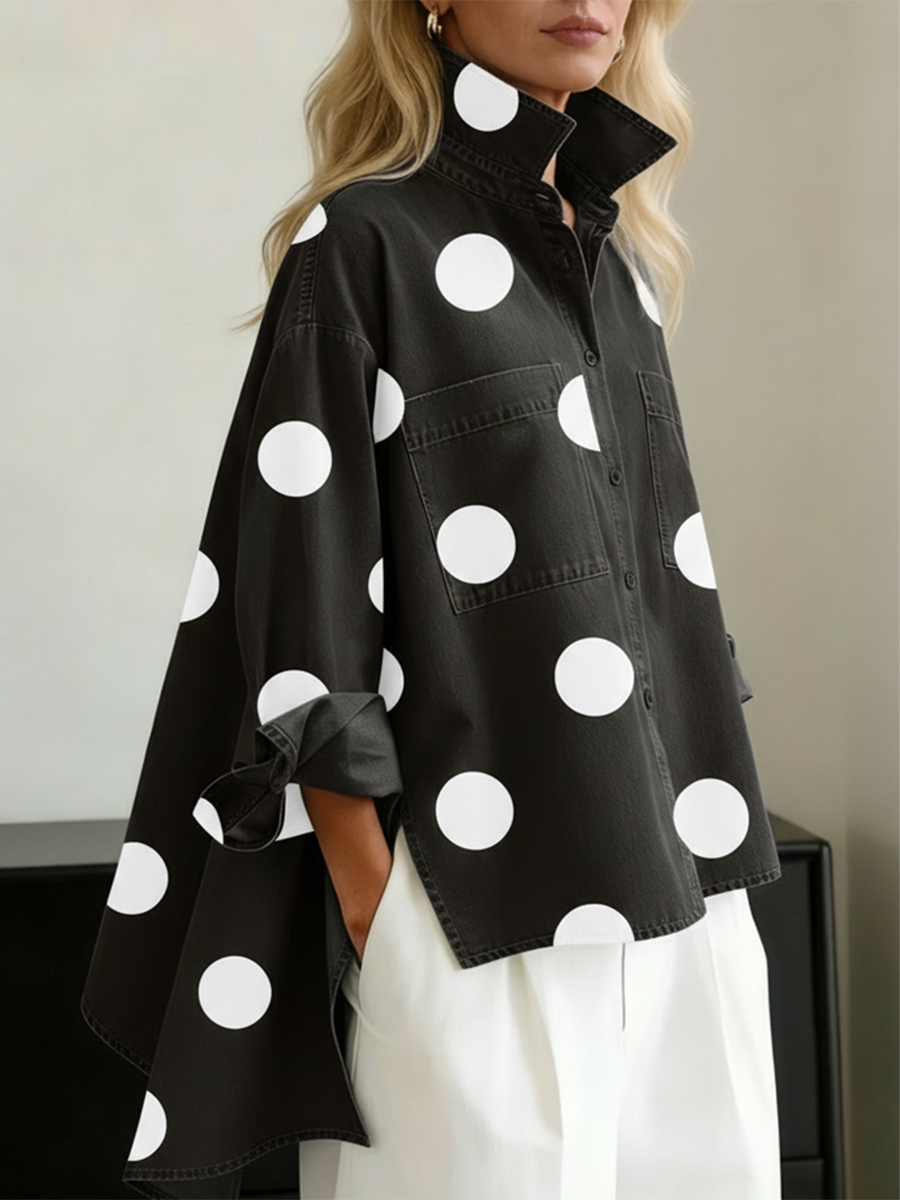 ELIZA | POLKA DOT DENIM OVERSHIRT