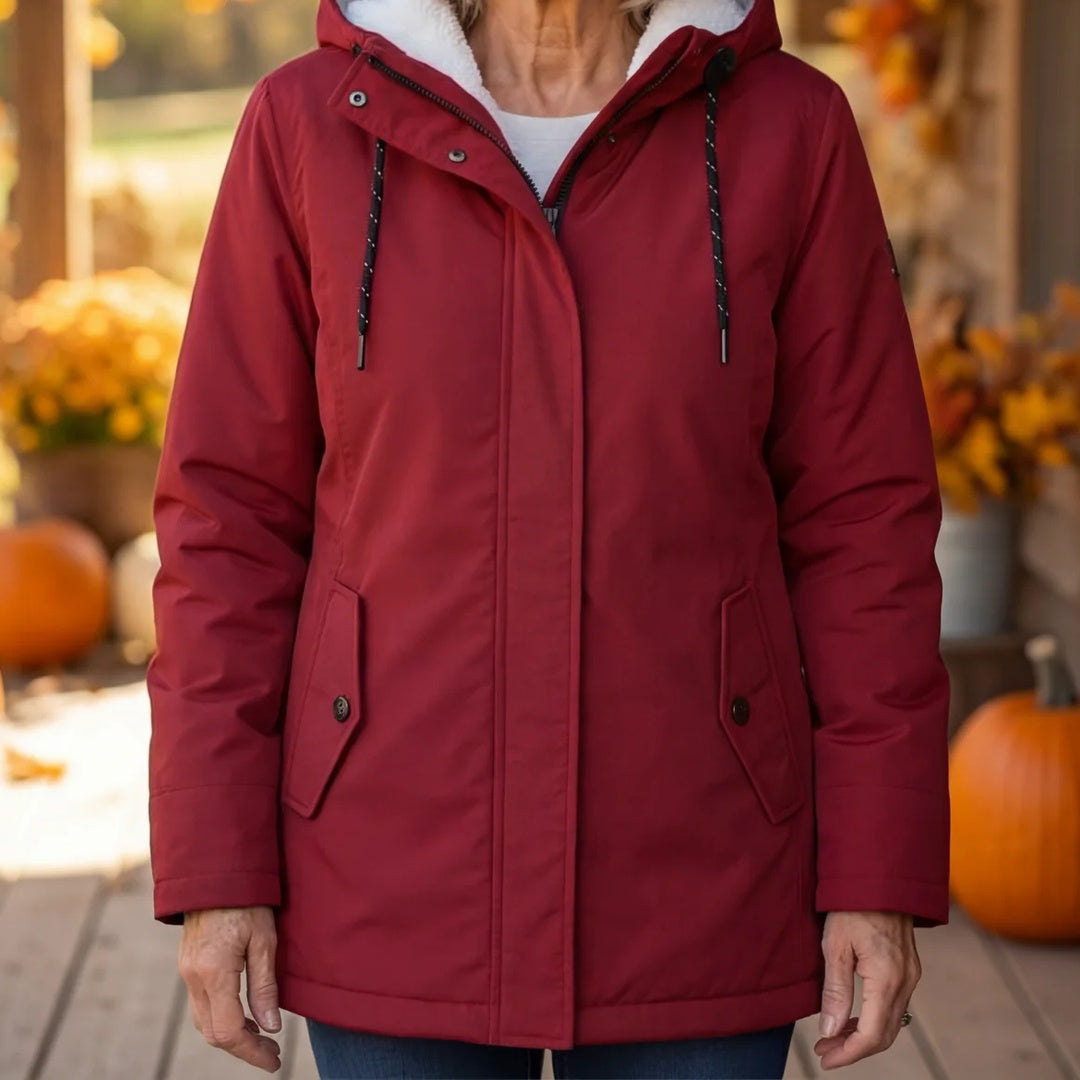 MAEVE | FLEECE-LINED HOODED PARKA COAT