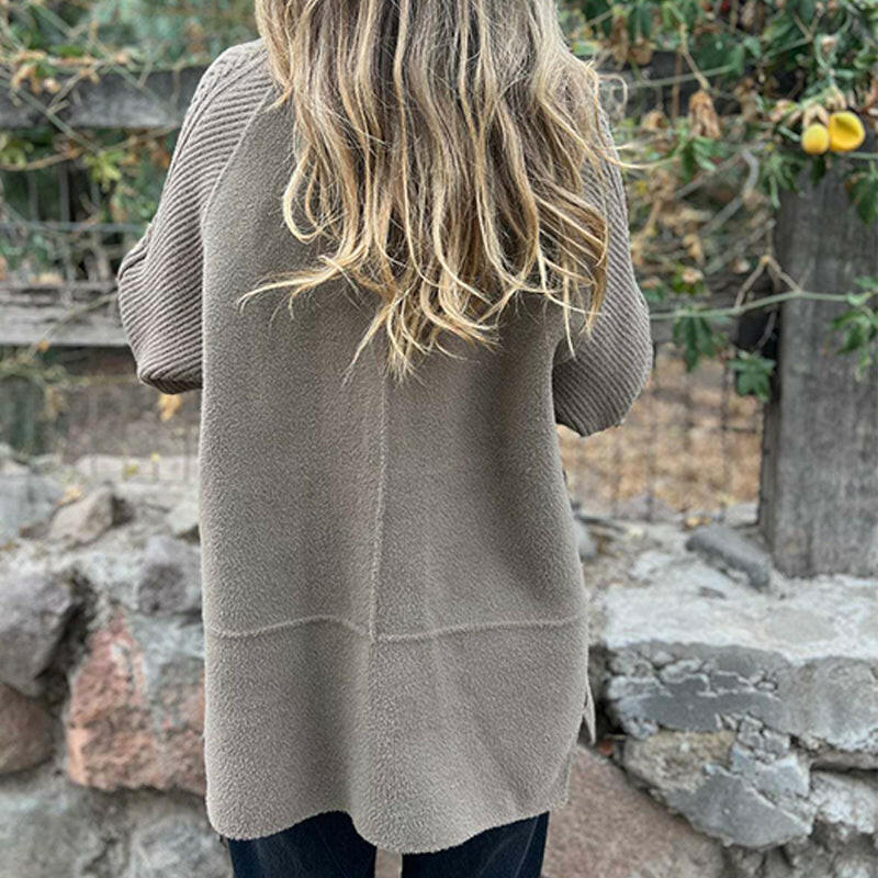 ANNABEL | SOFT KNITTED JACKET WITH RIBBED SLEEVES