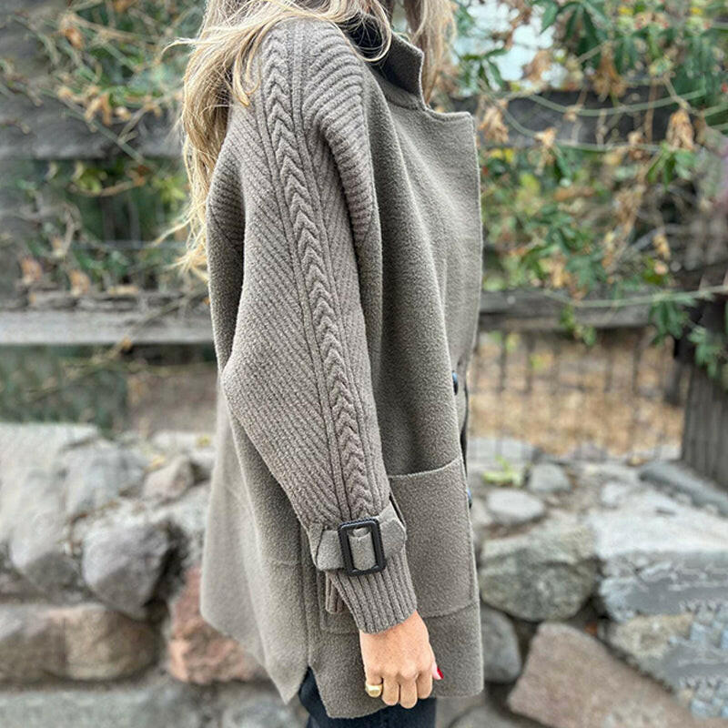 ANNABEL | SOFT KNITTED JACKET WITH RIBBED SLEEVES