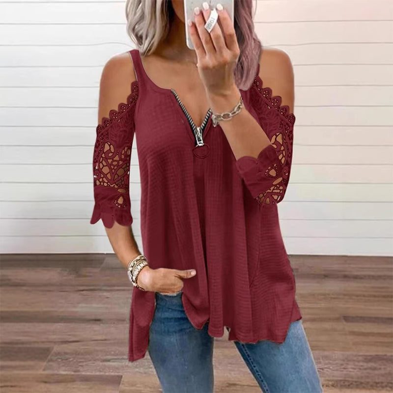 MAISIE | LACE COLD SHOULDER BLOUSE