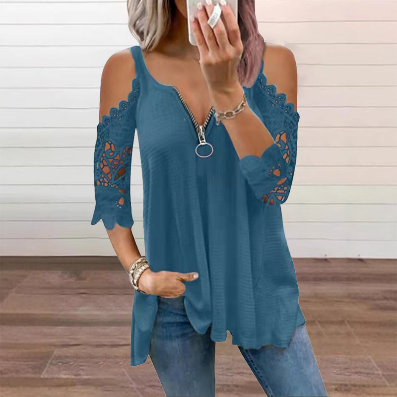 MAISIE | LACE COLD SHOULDER BLOUSE
