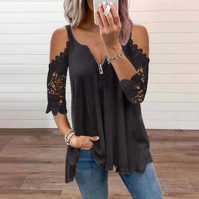 MAISIE | LACE COLD SHOULDER BLOUSE