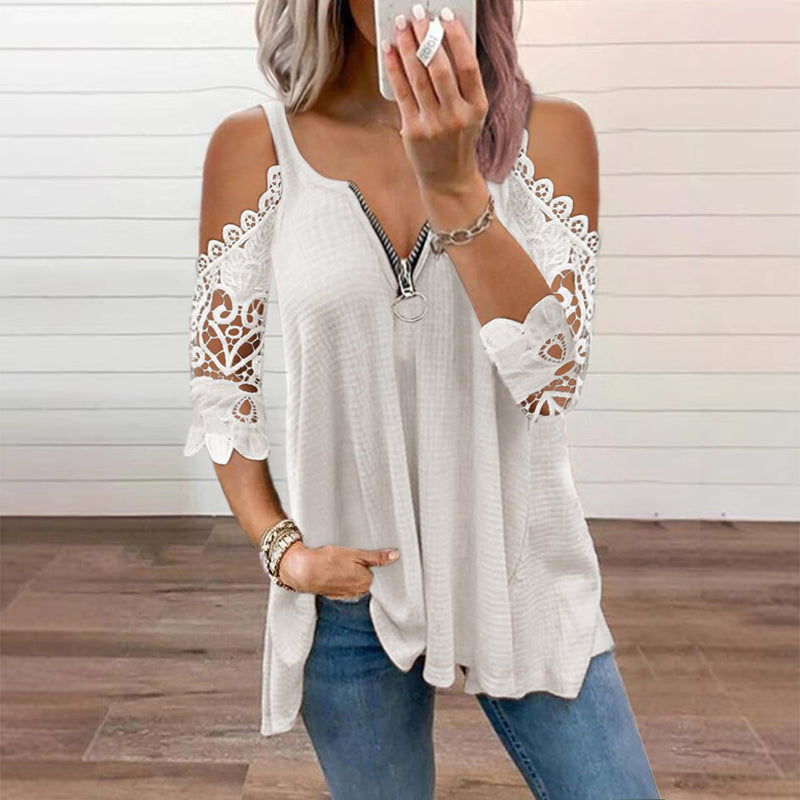 MAISIE | LACE COLD SHOULDER BLOUSE