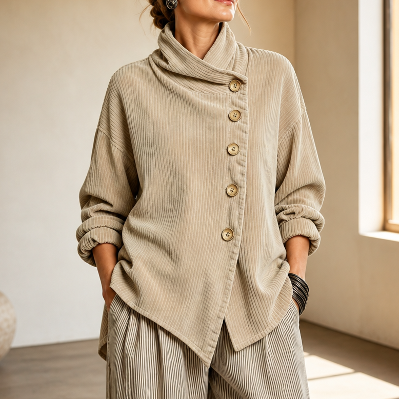 ELIZA | ASYMMETRIC CORDUROY TOP
