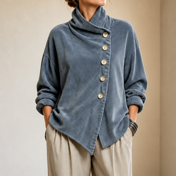 ELIZA | ASYMMETRIC CORDUROY TOP