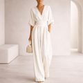 AURELIA | ELEGANT V-NECK WIDE-LEG JUMPSUIT