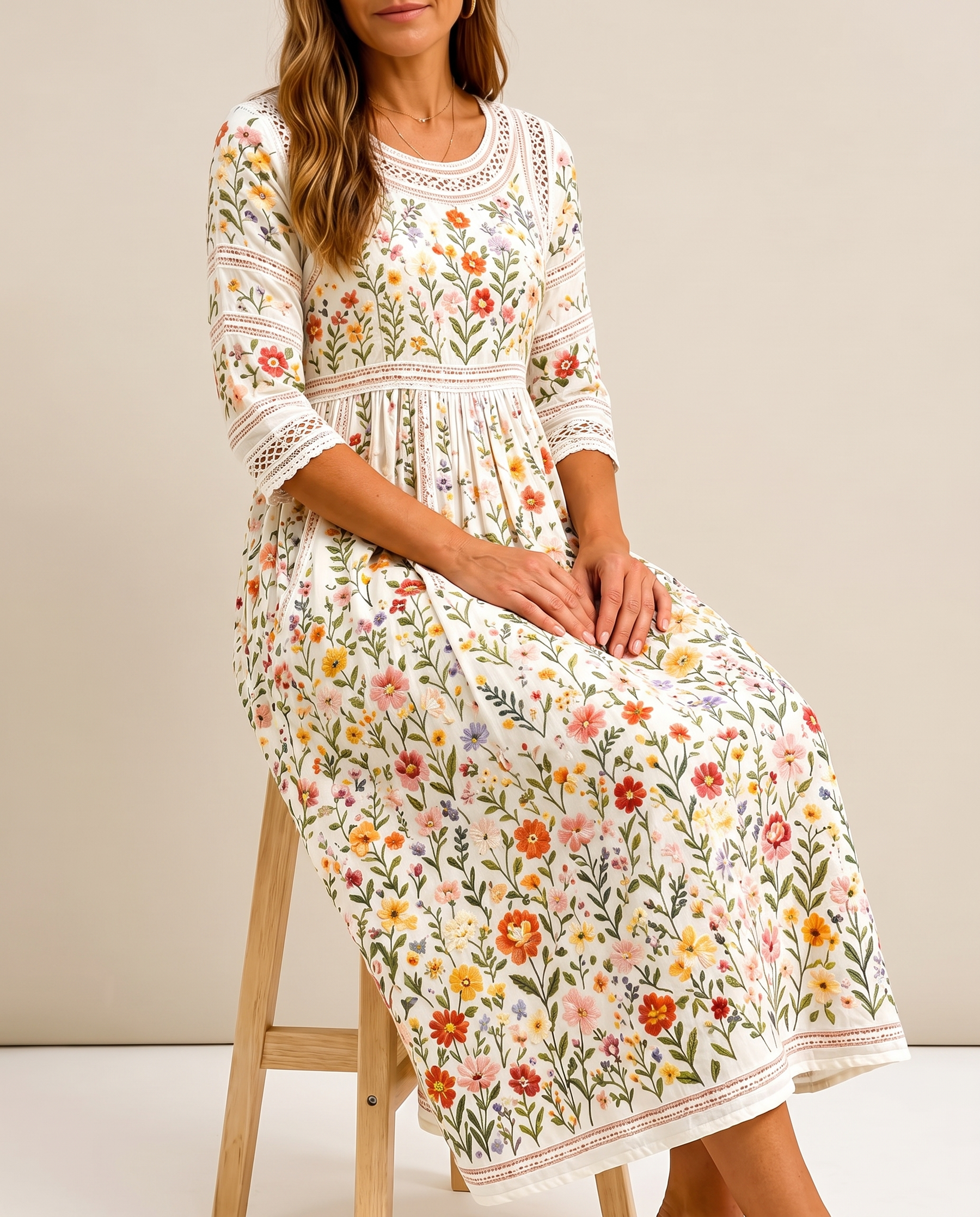 ELEANOR | Wildflower Meadow Charm Midi Dress