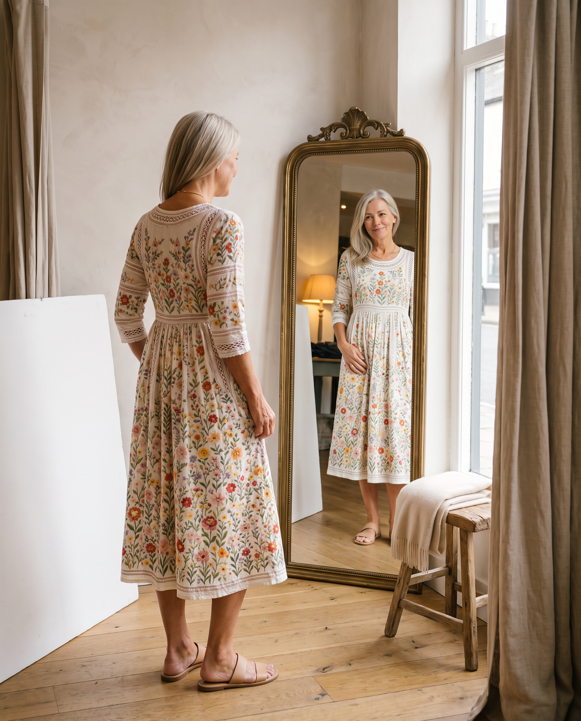 ELEANOR | Wildflower Meadow Charm Midi Dress
