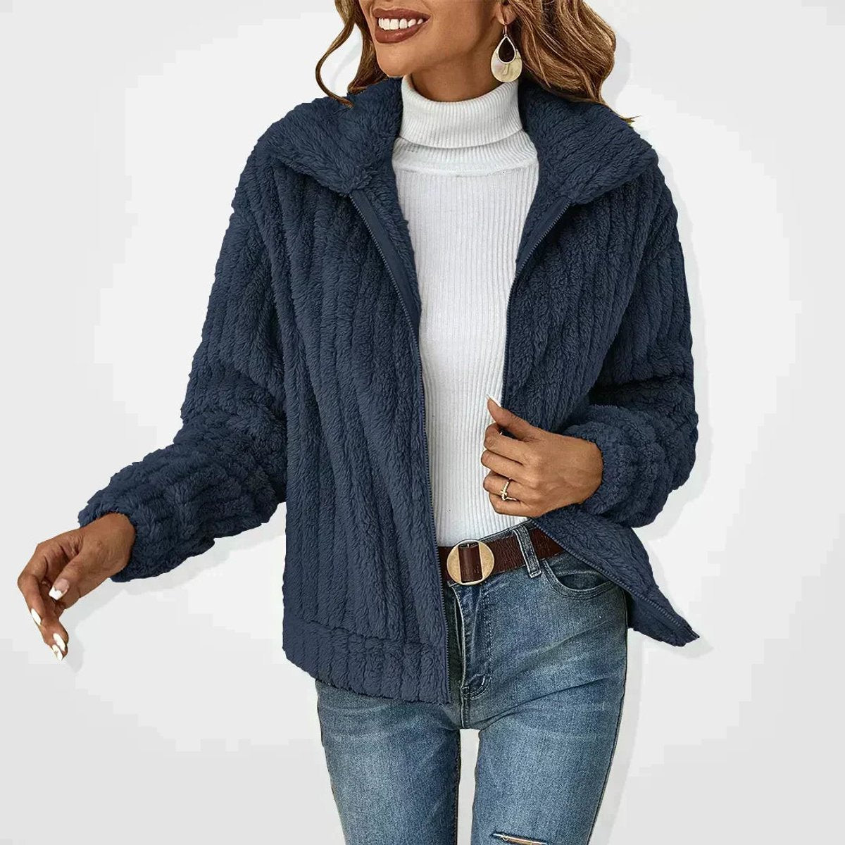 JOYCE | COSY TEXTURED ZIP JACKET