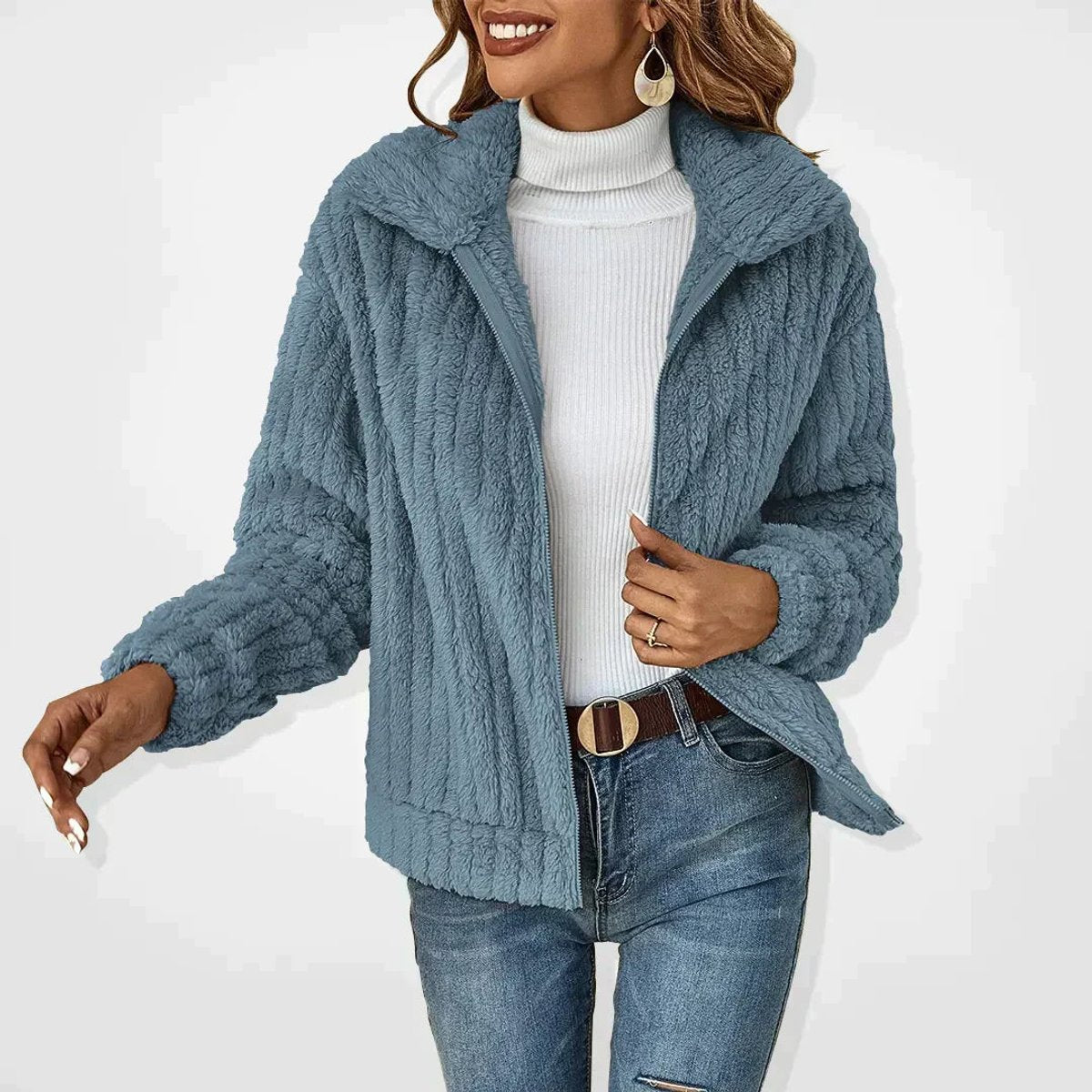 JOYCE | COSY TEXTURED ZIP JACKET