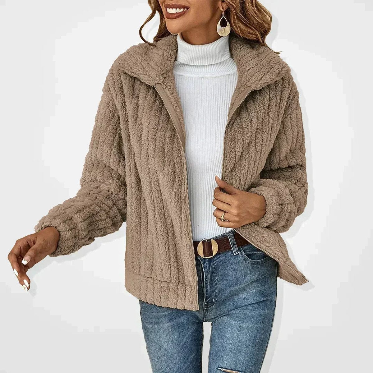 JOYCE | COSY TEXTURED ZIP JACKET